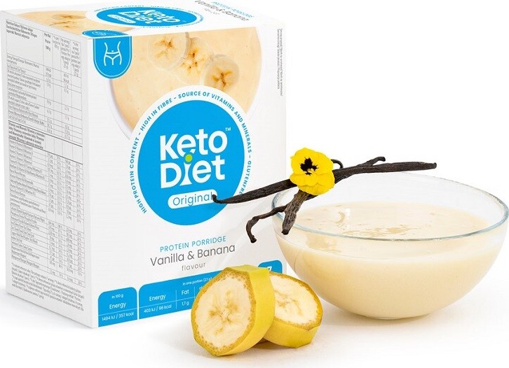 KetoDiet Proteinová kaše vanilka a banán 7x27g