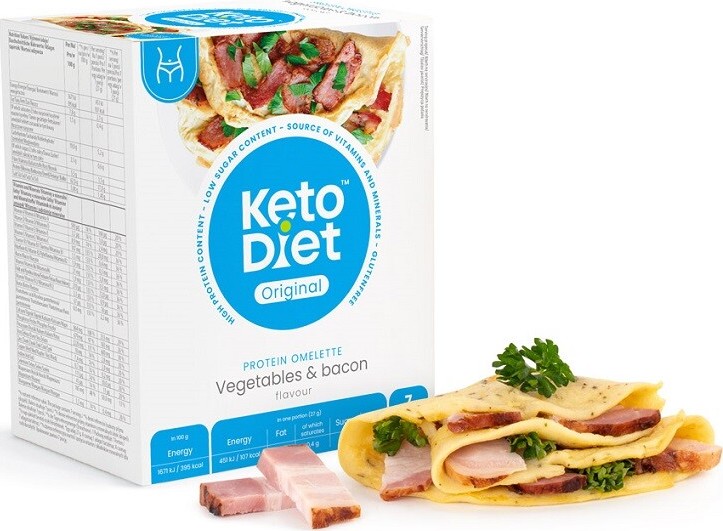 KetoDiet Proteinová omeleta se slaninou 7x27g