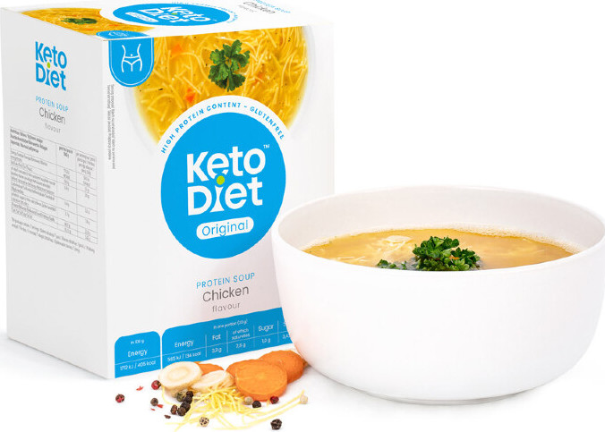 KetoDiet Proteinová polévka kuřecí s nudlemi 7x33g