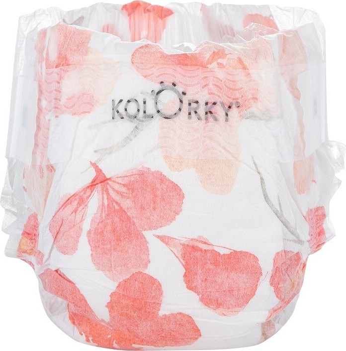 KOLORKY DAY jednorázové eko plenky S 3-6kg 25ks Květy