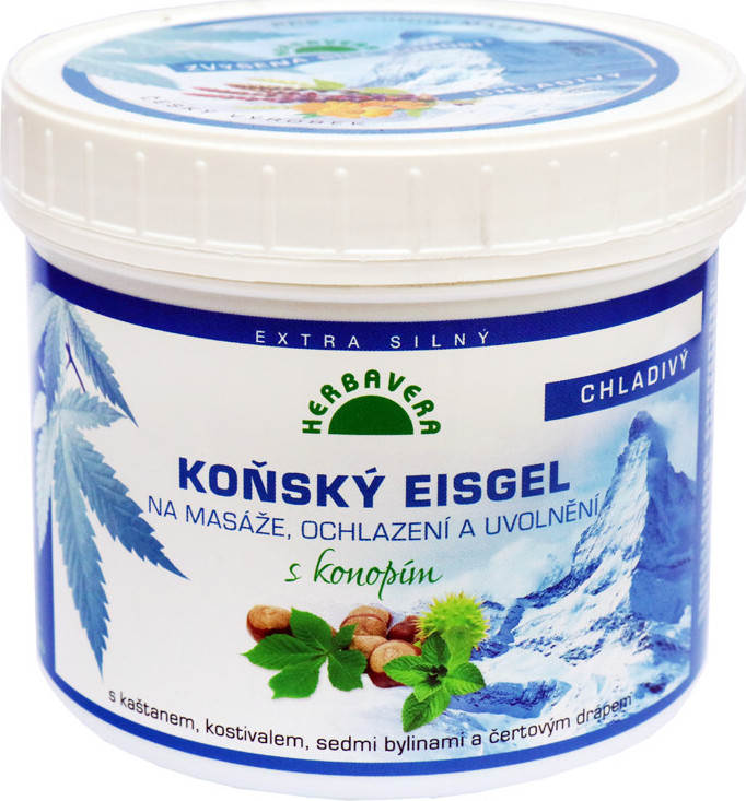 Koňský eisgel konopí-máta-mentol HERBAVERA 500ml