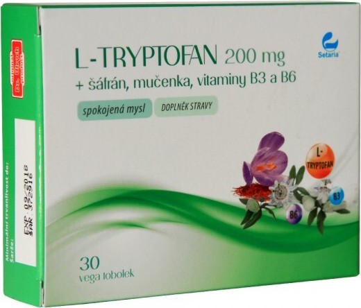 L-TRYPTOFAN 200mg+šafrán+mučenka SETARIA 30tobolek