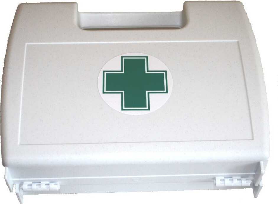 Lékárnička kufřík plastový bílý prázdný s křížem