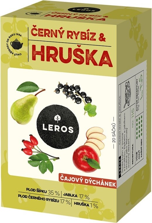 LEROS Čajový dýchánek černý rybíz&hruška 20x2.5g