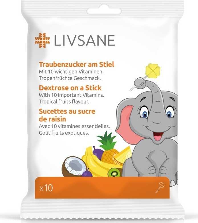 LIVSANE Lízátka Hroznový cukr a multivitaminy 10ks