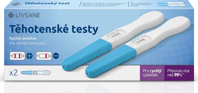 LIVSANE Test těhotenský CZ rychlá detekce 2ks