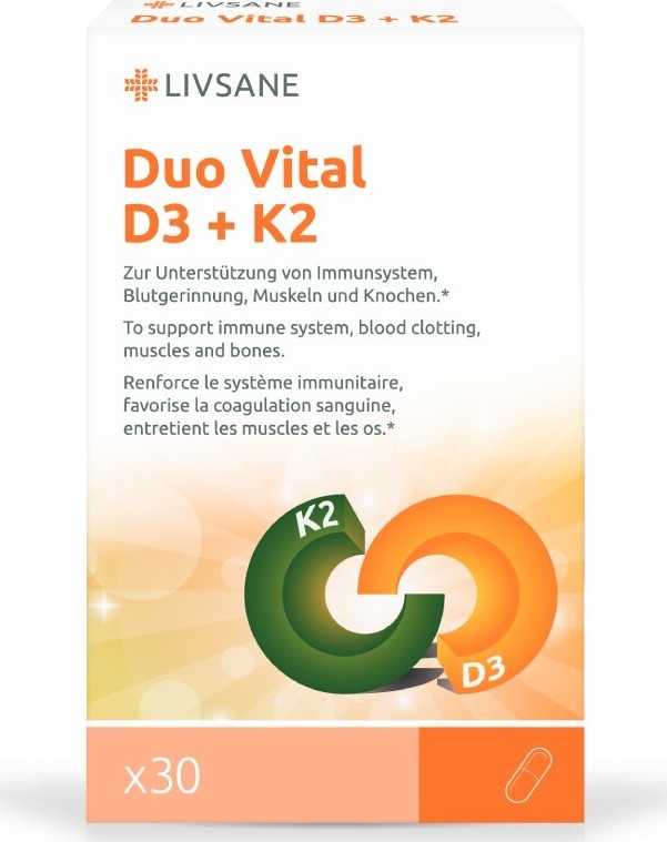 LIVSANE Vitamin D3 + K2 na vitalitu kapsle 30ks