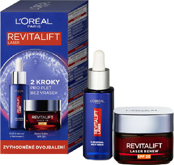 LORÉAL Revitalift Laser denní krém 50ml + noční sérum 30ml