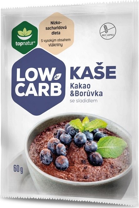 LOW CARB kaše kakao&borůvka 60g TOPNATUR