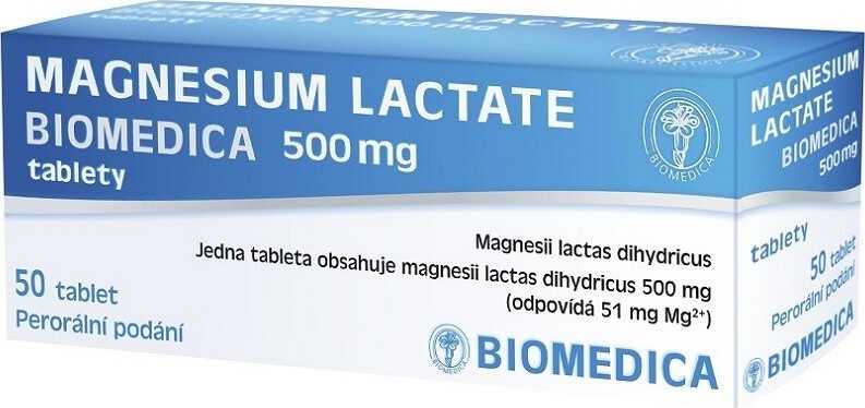 MAGNESIUM LACTATE BIOMEDICA 500MG neobalené tablety 50