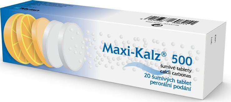 MAXI-KALZ 500MG šumivá tableta 20