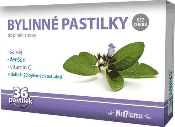 MedPharma Bylinné pastilky šalvěj 36ks