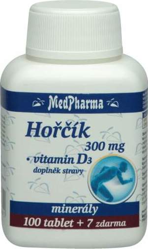 MedPharma Hořčík 300mg + vitamín D3 107 tablet