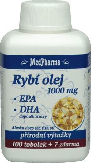 MedPharma Rybí olej 1000mg+EPA+DHA tob.107