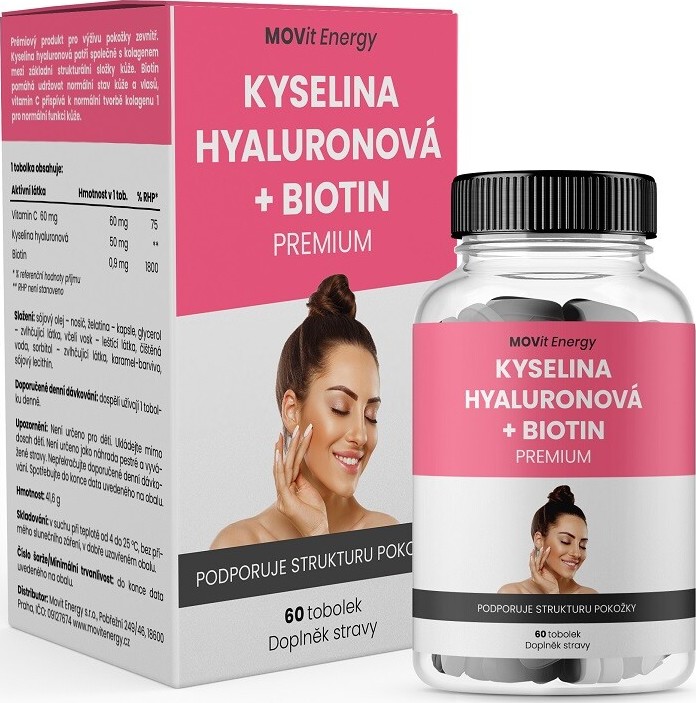 MOVit Kyselina hyaluronová+Biotin PREMIUM tob.60