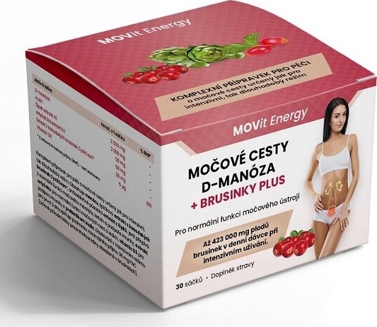 MOVit Močové cesty D-manóza + Brusinky PLUS 30 sáčků