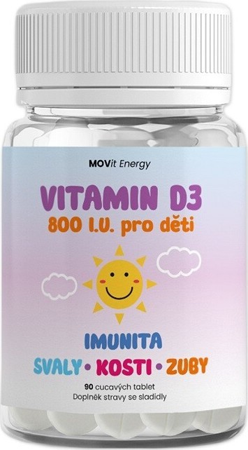 MOVit vitamin D3 800 IU pro děti tbl.90