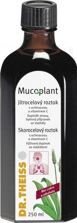 Mucoplant Jitrocelový roztok bez cukru 250ml