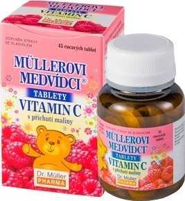 Müllerovi medvídci s vitaminem C a příchutí maliny 45 tablet