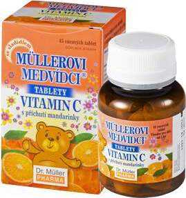 Müllerovi medvídci s vitaminem C s příchutí mandarinky 45 tablet