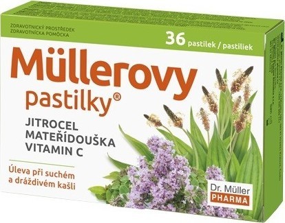 Müllerovy pastilky s jitrocelem a mateřídouškou 36ks ZP