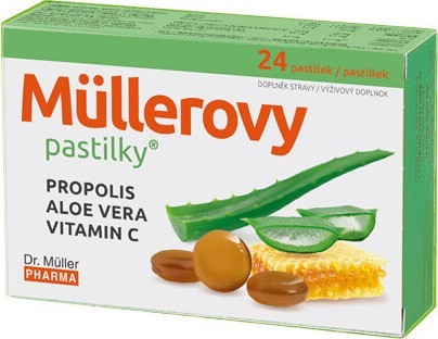 Müllerovy pastilky s propolisem a Aloe vera 24ks