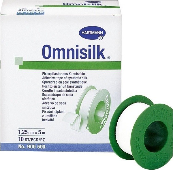 Náplast Omnisilk bílé hedvábí 2.5cmx9.2m/1ks