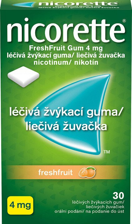 NICORETTE FRESHFRUIT GUM 4MG léčivé žvýkačky 30