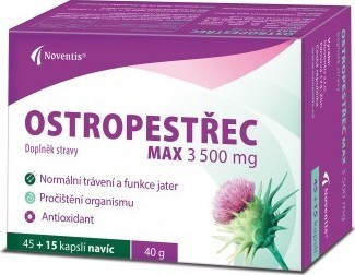 Noventis Ostropestřec Max 3500 mg 45+15 kapslí