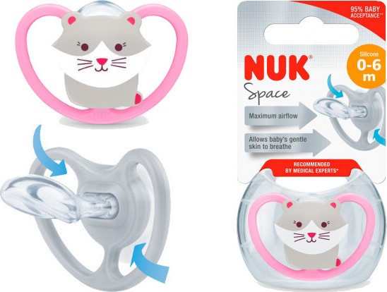 NUK Dudlík Space holka SI V1(0-6m) 1 ks BOX 730467