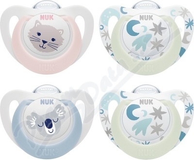 NUK STAR Dudlík Day&Night 2ks BOX 0-6m.