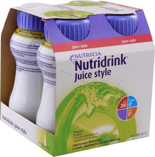 NUTRIDRINK JUICE STYLE S PŘÍCHUTÍ JABLEČNOU perorální roztok 4X200ML