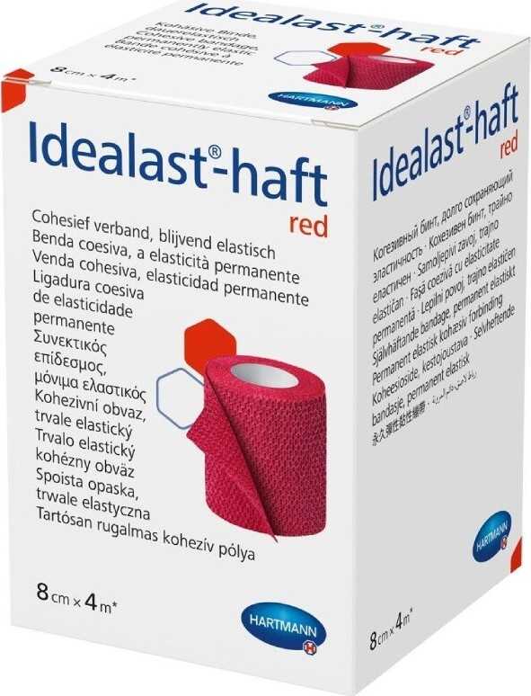 Obin.elast.Idealast-haft color 8cmx4m/1ks červená