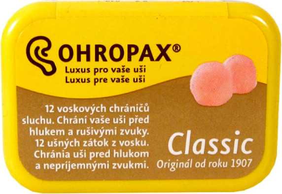 Ohropax Classic Voskové špunty do uší 12 ks