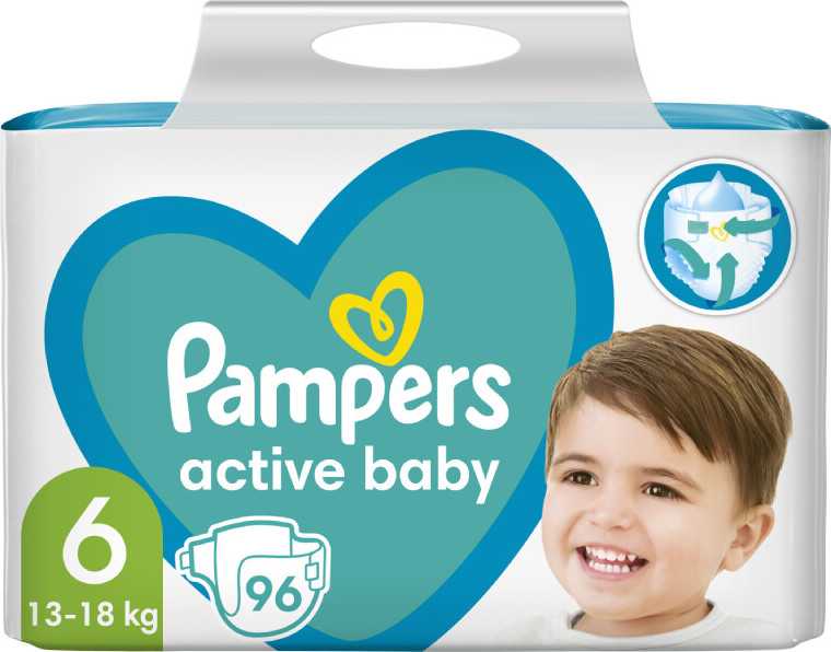 Pampers Active Baby velikost 6 13-18kg Mega Box 96 ks