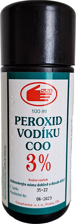 PEROXID VODÍKU COO 3% kožní podání roztok 100ML