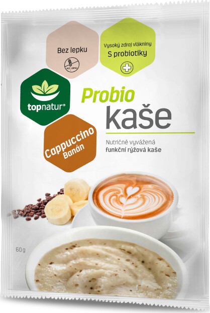 Probio kaše Cappuccino a Banán 60g TOPNATUR