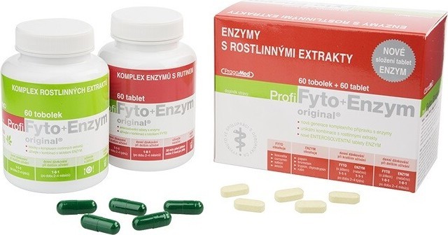 PRAGOMED Profi Fyto+Enzym 60 tobolek + 60 tablet