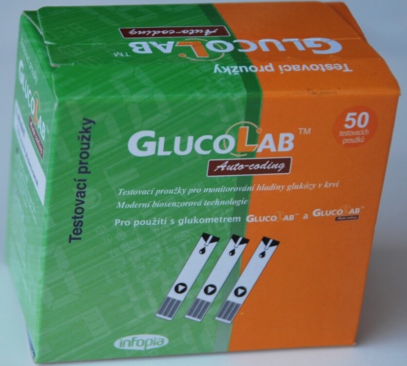 PROUŽKY DIAGNOSTICKÉ GLUCOLAB BALENÍ 50KS (2X25KS)