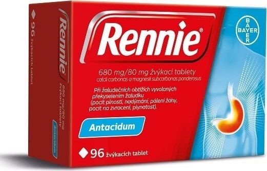 RENNIE 680MG/80MG žvýkací tableta 96