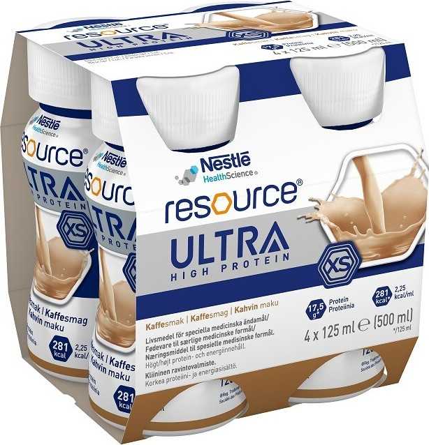 RESOURCE ULTRA HIGH PROTEIN KÁVOVÁ PŘÍCHUŤ perorální roztok 4X125ML