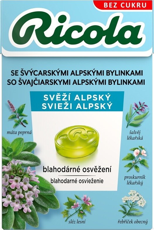 RICOLA Svěží alpský bez cukru 40g