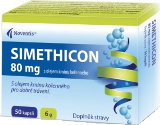 SIMETHICON 80mg s olejem kmínu kořenného cps.50