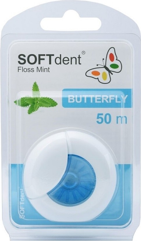 SOFTdent Butterfly Dentální nit s mátou 50m 1ks
