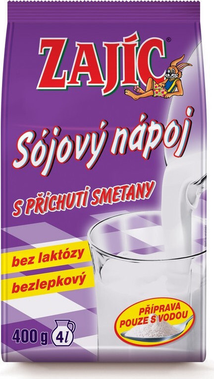 Sójový nápoj Zajíc s příchutí smetany 400g sáček