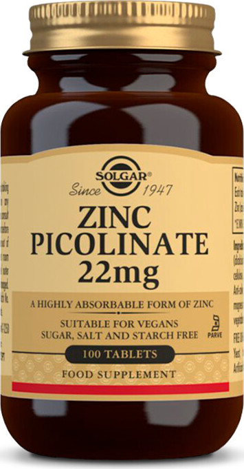Solgar Zinek 22 mg 100 tablet