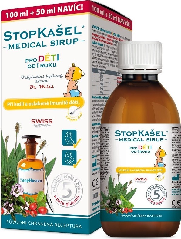 STOPKAŠEL Medical sirup OD 1 ROKU 100+50ml NAVÍC