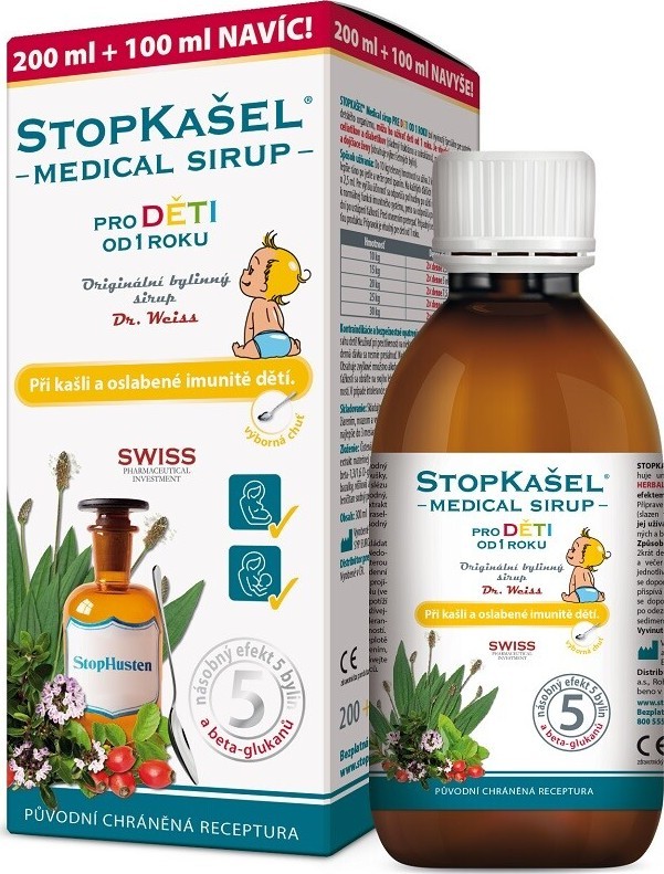 STOPKAŠEL Medical sirup OD 1 ROKU 200+100ml NAVÍC