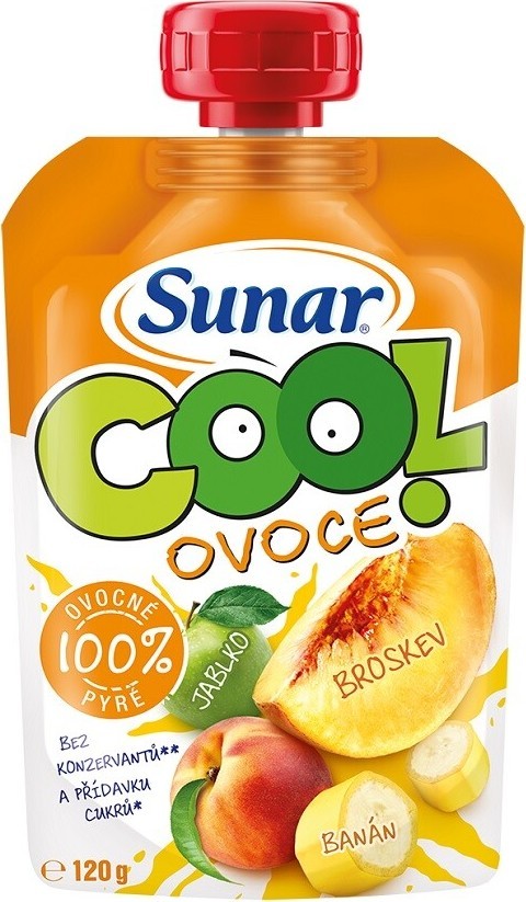 Sunar Cool ovoce broskev jablko banán 120g C-206