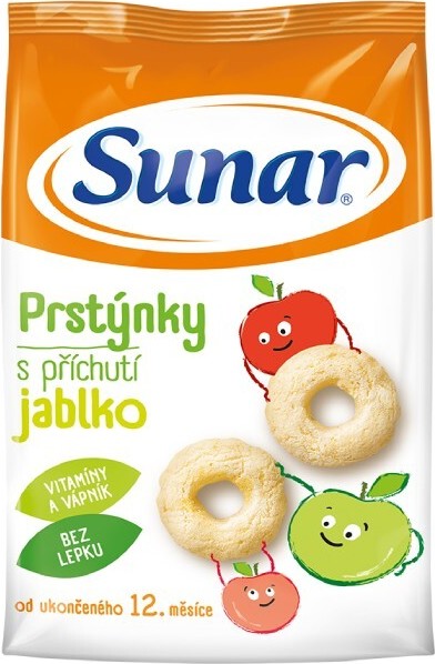 Sunar dětský snack jablkové prstýnky 50g